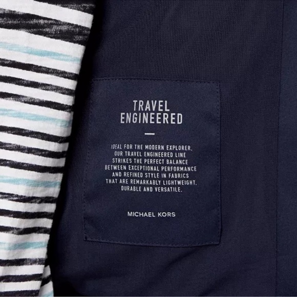 Men’s Michael Kors Navy Racer Jacket - Picture 3 of 10